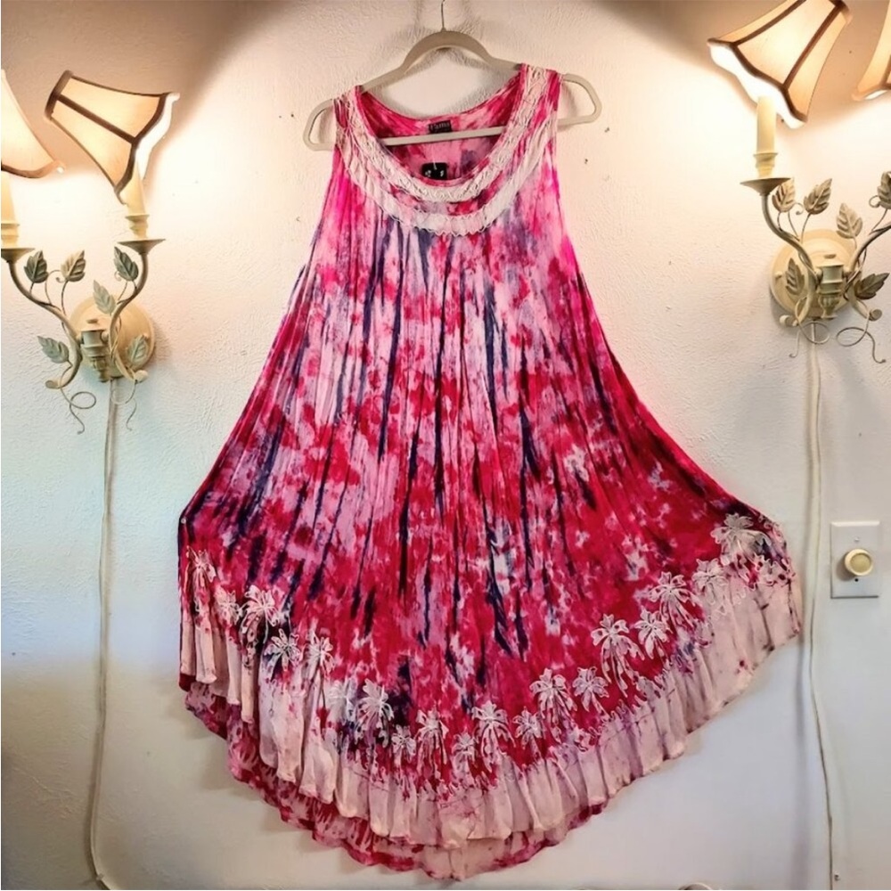 So Cute Pink Tie-Dye Sleeveless Dress